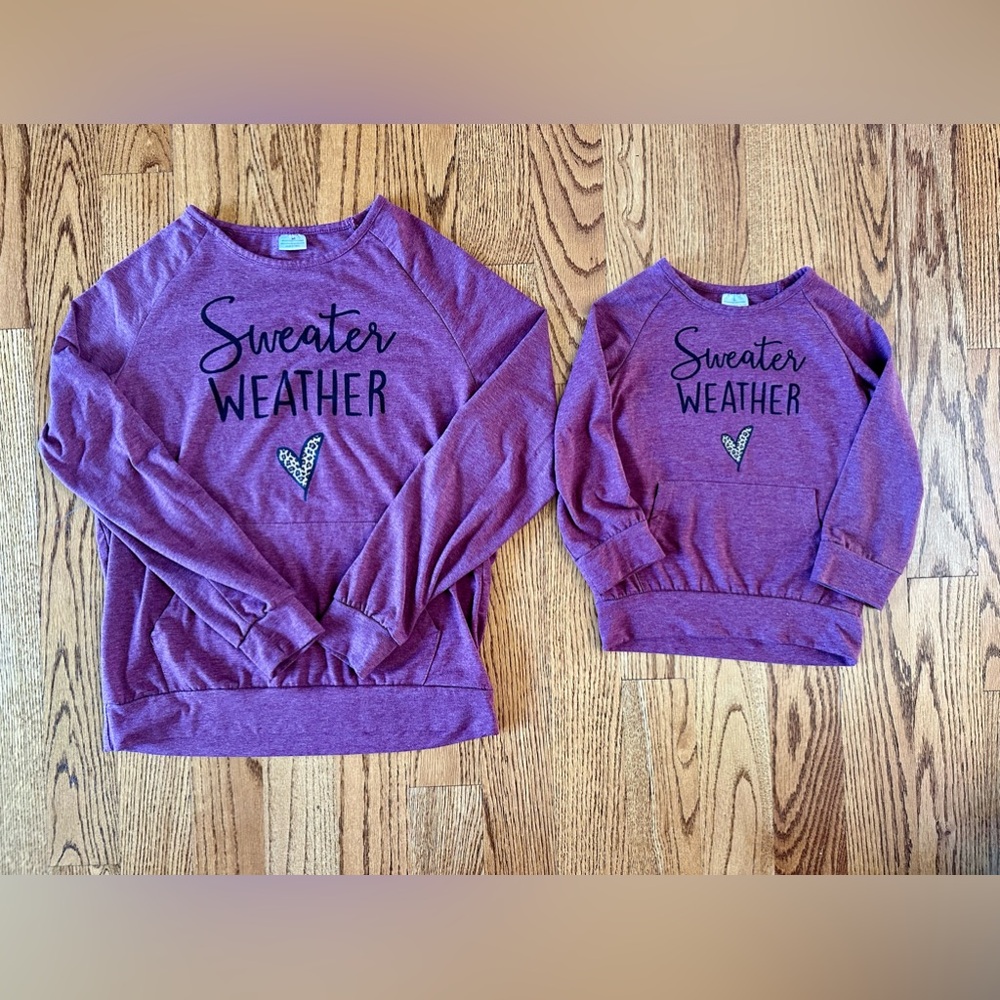 Sparkle in Pink Mommy & Me “Sweater Weather” shirt set